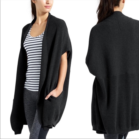 Athleta Sweaters - NWOT Athleta Restful Cocoon Wrap in Charcoal Grey